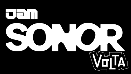 Bold white SONOR logo on black background with small Volta badge.